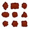 Vector set of wax seals of different shapes. Old-fashioned postal symbols. Decorative elements for invitation or letter