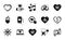 Vector set of Web love, Love music and Heart icons simple set. Vector