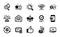 Vector set of Web mail, Tested stamp and Chemistry lab icons simple set. Vector