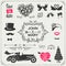 Vector set of wedding icons and elements for the invitations, banners and signs :arrows, hearts, wreaths, ribbons, labels