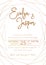 Vector set of wedding invitations. On a white gray background with gold lines, stripes, guides. In a decorative vertical frame.