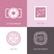 Vector set of wedding photography logo design templates