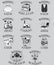 Vector set of wedding pictograms. Black outline marriage celebration symbols and isolated icons for web site design and