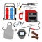 Vector set of welding equipment.