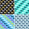 Vector set of whale fish seamless patterns