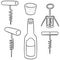 Vector set of wine opener