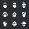Vector Set of Woman faces Icons.