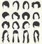 Vector Set: Women Hairstyle Silhouettes