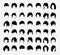 Vector set of women\'s hairstyles