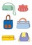 Vector Set Of Women\'s Handbags