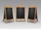 Vector Set of Wooden Empty Blank Advertising Street Sandwich Stands Sidewalk Signs Black Menu Boards