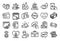 Vector set of Work home, Local grown and Shoulder strap line icons set. Vector