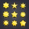 Vector set of yellow glossy stars