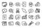 Vector set of Yummy smile, Loyalty star and Puzzle line icons set. Vector