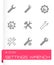 Vector settings wrench icon set