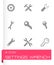 Vector settings wrench icons set