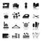 Vector sewing black and white icon set