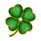 Vector shamrock badge with emeralds on white background