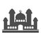 Vector with the shape of a black mosque which is suitable for an icon or concept for a logo