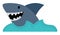 Vector shark and water icon. Cute sea animal illustration. Treasure island hunter picture. Funny pirate party element for kids.