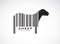 Vector of sheep on the body is a barcode. Wild Animals.