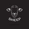 Vector of sheep head design on black background. Wild Animals.