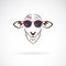 Vector of sheep wearing sunglasses on white background. Fashion. Easy editable layered vector illustration