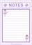 vector sheet for notes with the inscription Notes and little ballerina girls