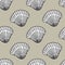 Vector shell seamless pattern in brown