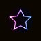 Vector Shining Star, Neon Gradient, Ultraviolet Colored Object Isolated on Black Background