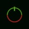 Vector Shining Switch Button, Red and Green Neon Circle, Glowing Icon Isolated.