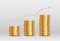 Vector shiny gold coin stacks - currency value or income increase concept