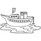 Vector ship or boat for children or adult coloring