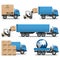 Vector Shipment Trucks Icons Set 2