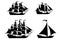 Vector ships set with separate editable elements.