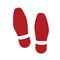 Vector shoe footprint illustration - human foot print symbol, feet silhouette isolated flat.