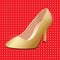 Vector shoes, women`s gold classic boat shoe on high heel spike