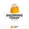 Vector shopping bag logo set fulcolor style for fashion magazine