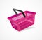 Vector shopping basket pink