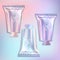 Vector Short Holographic Tube Hand Cream CC Cream Foundation Beauty Makeup Skincare Medical Medicated Repair Cream Unicorn Mermaid