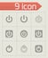 Vector shut down icon set