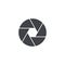 Vector shutter icon. Camera symbol isolated. Interface button. Element for design mobile app or website