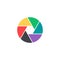 Vector shutter icon. Colorful camera symbol isolated. Interface button. Element for design mobile app or website