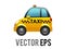 Vector side of yellowcab city taxi car icon with gradient blue window