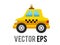 Vector side of yellowcab city taxi car icon with gradient blue window