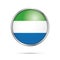 Vector Sierra Leone flag in glass button style.