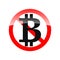 Vector Sign - bitcoin banned - forbidden to use - letter B