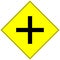 Vector of a sign indicating the existence of an intersection of four