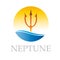 Vector sign Neptune in the sea