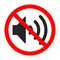 Vector sign of prohibition of a volume sound